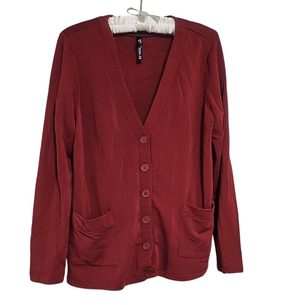 Cardigan Button Down Torrid Burnt Orange V-Neck Knit Size 00‎ EUC